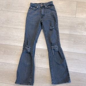 BDG Urban Outfitters Stretch High-Rise Flare Distressed Black Jeans Size 24